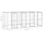 Outdoor galvanized steel dog kennel 9.68 m² by vidaXL, Dog kennels and fences - Ref: Foro24-3082284, Price: 594,05 €, Discoun...