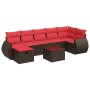 Set sofás de jardín 8 piezas y cojines ratán sintético marrón de , Conjuntos de jardín - Ref: Foro24-3325620, Precio: 581,18 €