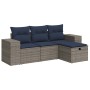 Set de sofás de jardín 4 pzas y cojines ratán sintético gris by , Garden sets - Ref: Foro24-3325657, Price: 320,80 €, Discoun...