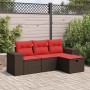 Set de sofás de jardín 4 pzas y cojines ratán sintético marrón by , Garden sets - Ref: Foro24-3325660, Price: 307,97 €, Disco...