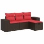 Set de sofás de jardín 4 pzas y cojines ratán sintético marrón by , Garden sets - Ref: Foro24-3325660, Price: 307,97 €, Disco...