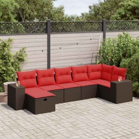Juego de sofás de jardín 7 piezas con cojines ratán PE marrón by , Garden sets - Ref: Foro24-3325710, Price: 526,63 €, Discou...