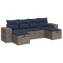 Set de muebles de jardín 6 pzas y cojines ratán sintético gris by , Garden sets - Ref: Foro24-3325727, Price: 439,70 €, Disco...