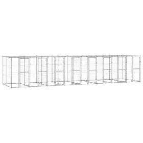 Outdoor-Zwinger aus verzinktem Stahl mit Dach, 19,36 m² von vidaXL, Hundehütten und Zäune - Ref: Foro24-3082277, Preis: 1,00 ...