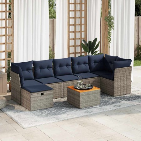 Set de sofás de jardín y cojines 8 piezas ratán sintético gris von , Gartensets - Ref: Foro24-3325771, Preis: 576,18 €, Rabat...