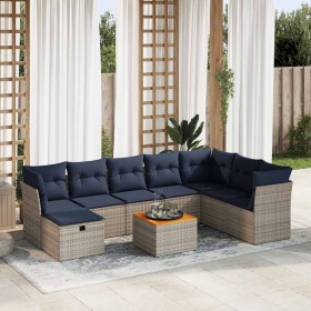 Set de sofás de jardín con cojines 9 pzas ratán sintético gris de , Conjuntos de jardín - Ref: Foro24-3325778, Precio: 635,50...