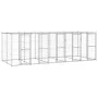 Außenstahlzwinger mit Dach 12,1 m² von vidaXL, Hundehütten und Zäune - Ref: Foro24-3082274, Preis: 852,08 €, Rabatt: %