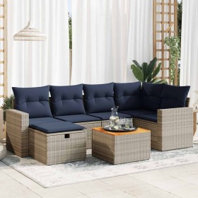 Set de sofás de jardín 7 pzas con cojines ratán sintético gris von , Gartensets - Ref: Foro24-3325792, Preis: 489,38 €, Rabat...