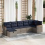 Set de sofás de jardín 7 pzas con cojines ratán sintético gris by , Garden sets - Ref: Foro24-3325932, Price: 527,11 €, Disco...