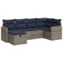 Set de muebles de jardín 6 pzas y cojines ratán sintético gris | Foro24.es | Tu tienda online para hogar, jardín y más Foro24.es