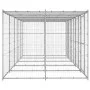 Außenstahlzwinger mit Dach 12,1 m² von vidaXL, Hundehütten und Zäune - Ref: Foro24-3082274, Preis: 852,08 €, Rabatt: %
