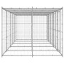 Außenstahlzwinger mit Dach 12,1 m² von vidaXL, Hundehütten und Zäune - Ref: Foro24-3082274, Preis: 866,72 €, Rabatt: %