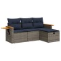 Set de sofás de jardín 4 pzas y cojines ratán sintético gris by , Garden sets - Ref: Foro24-3325953, Price: 310,98 €, Discoun...