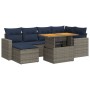 Set de sofás de jardín 7 pzas con cojines ratán sintético gris by , Garden sets - Ref: Foro24-3327064, Price: 536,43 €, Disco...