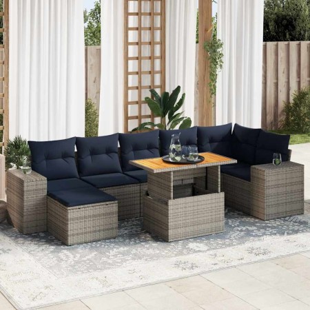 Set de sofás de jardín y cojines 8 piezas ratán sintético gris | Foro24.es | Tu tienda online para hogar, jardín y más Foro24.es