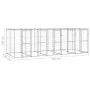 Außenstahlzwinger mit Dach 12,1 m² von vidaXL, Hundehütten und Zäune - Ref: Foro24-3082274, Preis: 852,08 €, Rabatt: %