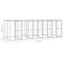Außenstahlzwinger mit Dach 12,1 m² von vidaXL, Hundehütten und Zäune - Ref: Foro24-3082274, Preis: 866,72 €, Rabatt: %
