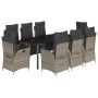 Set comedor jardín 9 pzas y cojines ratán sintético gris von , Gartensets - Ref: Foro24-3213433, Preis: 1,00 €, Rabatt: %