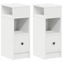 Mesillas de noche 2 uds con cajón blanco 25x31x66 cm by , Nightstands - Ref: Foro24-858615, Price: 80,86 €, Discount: %