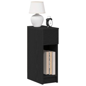 Mesilla de noche con cajón roble negro 20x36x60 cm de , Mesitas de noche - Ref: Foro24-858697, Precio: 50,66 €, Descuento: %