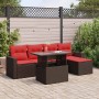 Juego Sofá Jardín 6 Piezas con Cojines Marrón Poli Ratán Acacia von , Gartensets - Ref: Foro24-3326305, Preis: 452,99 €, Raba...