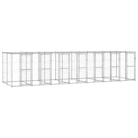 Outdoor-Zwinger aus verzinktem Stahl mit Dach, 16,94 m² von vidaXL, Hundehütten und Zäune - Ref: Foro24-3082276, Preis: 1,00 ...