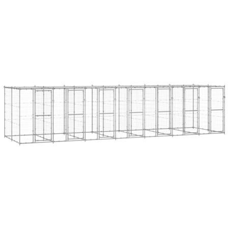 Outdoor-Zwinger aus verzinktem Stahl mit Dach, 16,94 m² von vidaXL, Hundehütten und Zäune - Ref: Foro24-3082276, Preis: 1,00 ...
