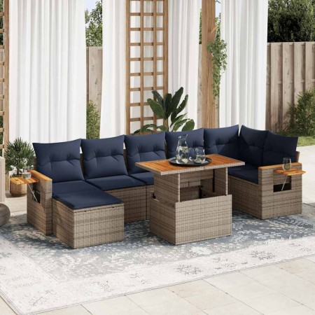 Juego Sofá Jardín 8 Piezas con Cojines Marrón Poli Ratán Acacia | Foro24.es | Tu tienda online para hogar, jardín y más Foro24.es