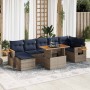 Juego Sofá Jardín 8 Piezas con Cojines Marrón Poli Ratán Acacia | Foro24.es | Tu tienda online para hogar, jardín y más Foro24.es
