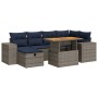 Juego Sofá Jardín 7 Piezas con Cojines Marrón Poli Ratán Acacia by , Garden sets - Ref: Foro24-3328090, Price: 560,67 €, Disc...