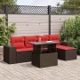 Juego Sofá Jardín 6 Piezas con Cojines Marrón Poli Ratán Acacia by , Garden sets - Ref: Foro24-3326785, Price: 475,48 €, Disc...