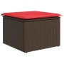 Juego Sofá Jardín 6 Piezas con Cojines Marrón Poli Ratán Acacia by , Garden sets - Ref: Foro24-3326785, Price: 475,48 €, Disc...