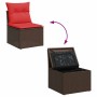 Juego Sofá Jardín 6 Piezas con Cojines Marrón Poli Ratán Acacia by , Garden sets - Ref: Foro24-3326785, Price: 475,48 €, Disc...