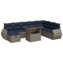Juego Sofá Jardín 9 Piezas con Cojines Marrón Poli Ratán Acacia by , Garden sets - Ref: Foro24-3327921, Price: 706,18 €, Disc...