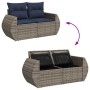 Juego Sofá Jardín 9 Piezas con Cojines Marrón Poli Ratán Acacia by , Garden sets - Ref: Foro24-3327921, Price: 706,18 €, Disc...