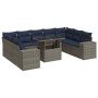 Set sofás jardín y cojines 10 pzas ratán sintético acacia gris by , Garden sets - Ref: Foro24-3326862, Price: 814,77 €, Disco...