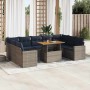 Set de sofás de jardín y cojines 10 pzas ratán sintético gris by , Garden sets - Ref: Foro24-3327085, Price: 782,18 €, Discou...