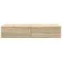 Estante de pared con cajones madera contrachapada roble sonoma by , Shelves and shelves - Ref: Foro24-859988, Price: 69,50 €,...