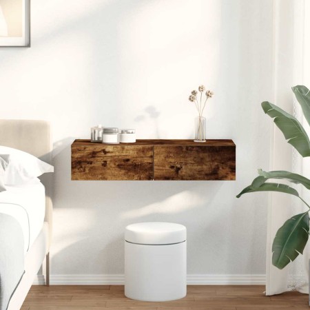 Estante de pared con cajones de madera contrachapada blanco de , Estantes y estanterías - Ref: Foro24-859981, Precio: 60,29 €...
