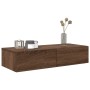 Estante de pared con cajones madera contrachapada roble marrón de , Estantes y estanterías - Ref: Foro24-859983, Precio: 57,6...