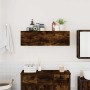 Mueble pared baño madera ingeniería roble ahumado 100x25x30cm by , bathroom vanities - Ref: Foro24-860098, Price: 55,53 €, Di...