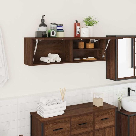 Mueble de pared baño madera ingeniería roble marrón 100x25x30cm by , bathroom vanities - Ref: Foro24-860100, Price: 63,02 €, ...