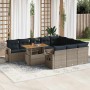 Set de sofás de jardín 11 pzas y cojines ratán sintético gris von , Gartensets - Ref: Foro24-3327204, Preis: 903,33 €, Rabatt...