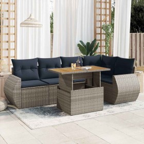 Set de muebles de jardín 6 pzas y cojines ratán sintético gris by , Garden sets - Ref: Foro24-3327267, Price: 509,66 €, Disco...