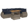 Set de muebles de jardín 6 pzas y cojines ratán sintético gris by , Garden sets - Ref: Foro24-3327267, Price: 509,66 €, Disco...