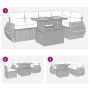 Set de muebles de jardín 6 pzas y cojines ratán sintético gris by , Garden sets - Ref: Foro24-3327267, Price: 509,66 €, Disco...