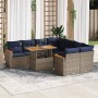 Set de sofás de jardín con cojines 9 pzas ratán sintético gris | Foro24.es | Tu tienda online para hogar, jardín y más Foro24.es