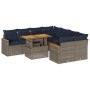 Set de sofás de jardín con cojines 9 pzas ratán sintético gris | Foro24.es | Tu tienda online para hogar, jardín y más Foro24.es