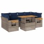 Set de sofás de jardín 7 pzas con cojines ratán sintético gris de , Conjuntos de jardín - Ref: Foro24-3327568, Precio: 580,22 €