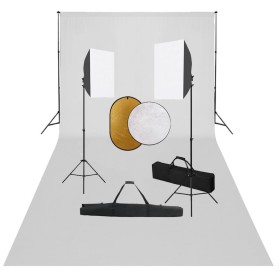 Kit de estudio fotográfico con luces softbox, fondo y reflector by , Flashes and studio lighting - Ref: Foro24-3067059, Price...